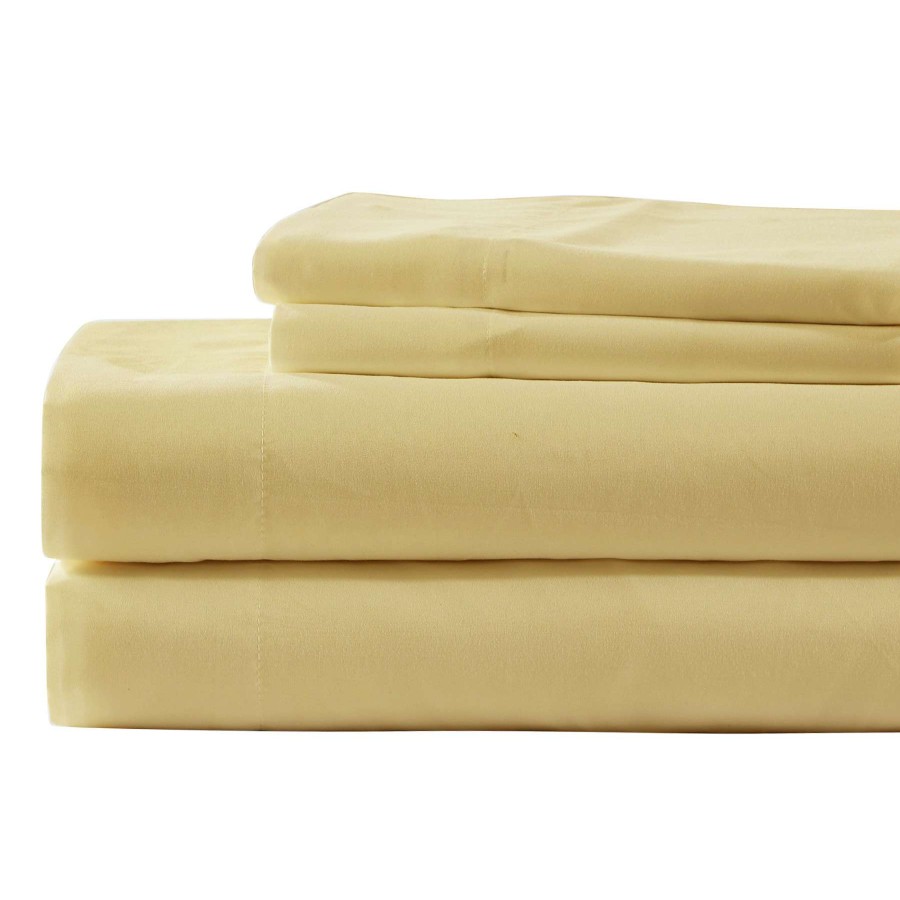 Bedding * | 4-Piece Yellow Microfiber Sheet Set, Full Best Quality