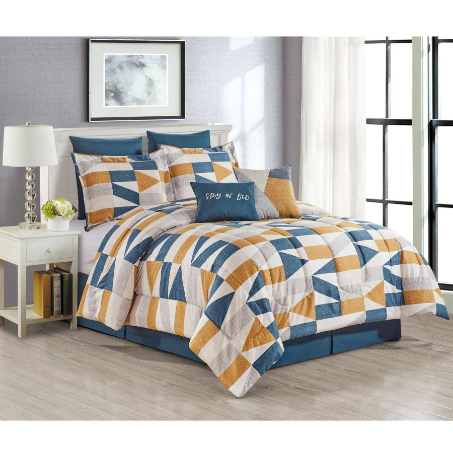 Bedding * | Itsuki 8-Piece Print Comforter Set, Queen Bargain Sale