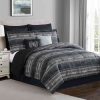 Bedding * | 8-Piece Black Striped Pirate Comforter Set, Queen Hot Sale