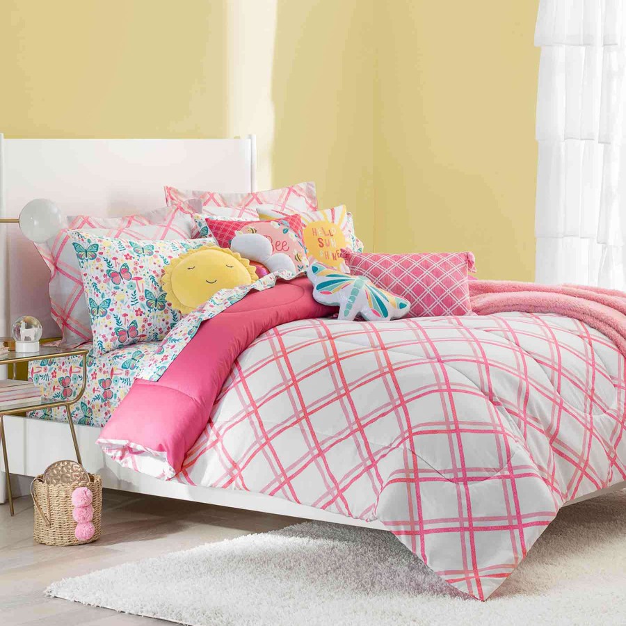 Kids' Bedding * | Penelope Plaid Comforter, Twin Fashionable