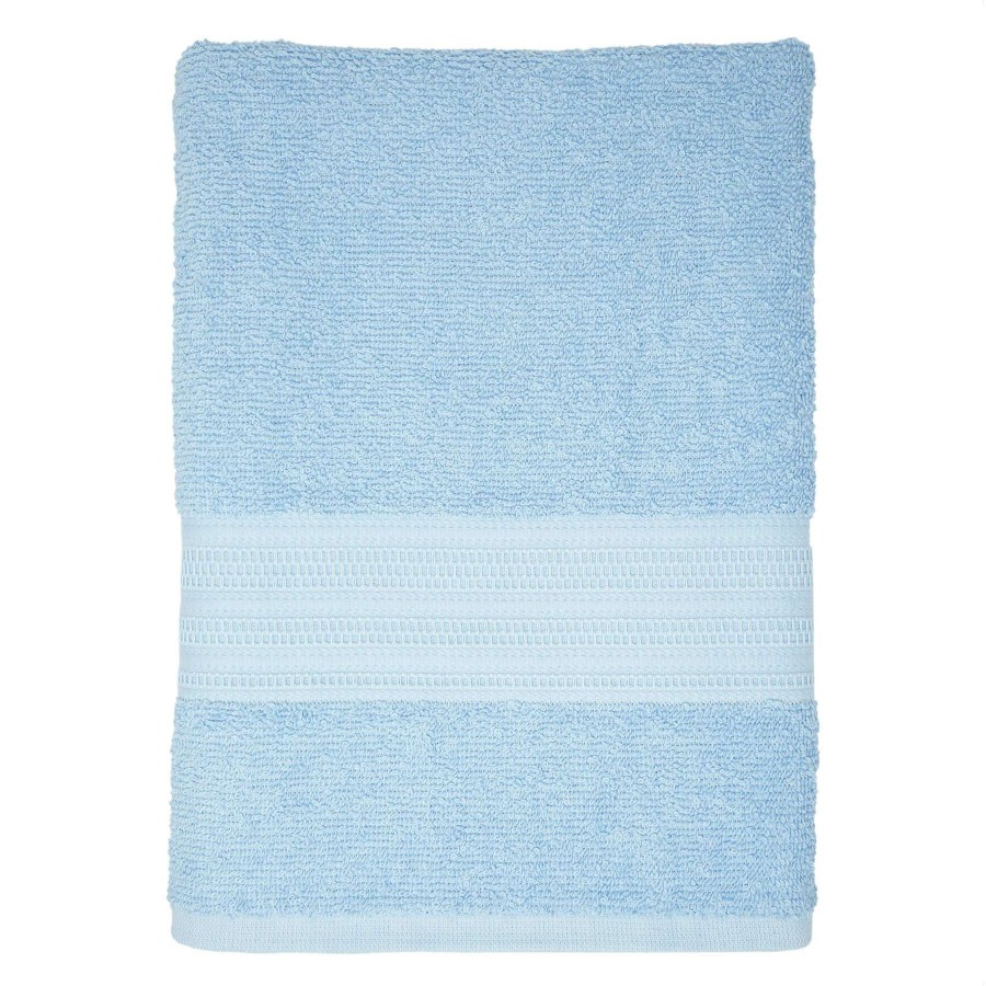 Bath * | Blue Antimicrobial Cotton Bath Towel Free Delivery