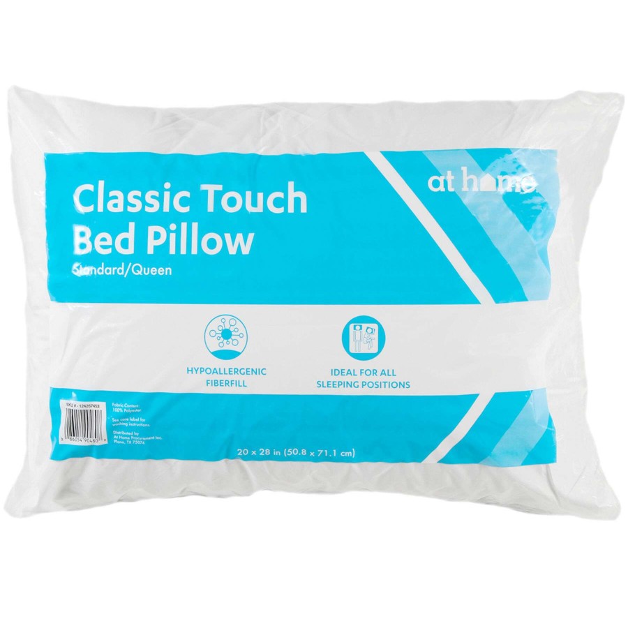 Bedding * | Classic Touch Bed Pillow, Standard/Queen 100% Guarantee