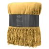 Throw Blankets * | Ochre Fringe Plush Throw Blanket, 50 60 Fashion