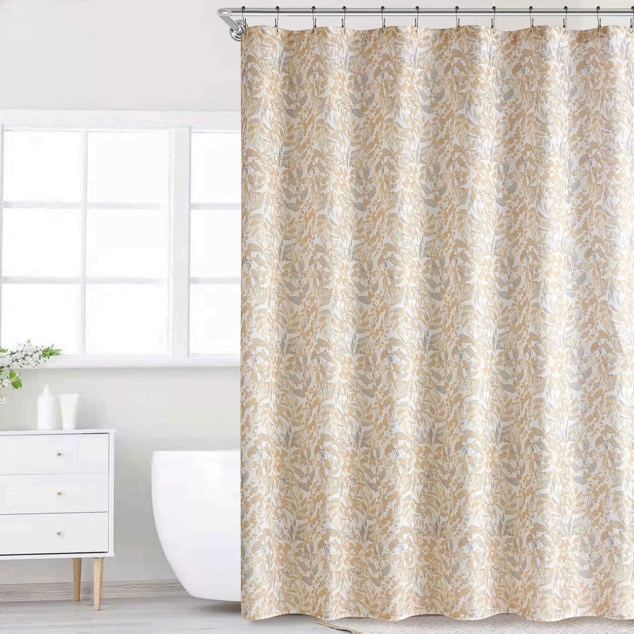 Bath * | 13-Piece Gold & Gray Wheat Shower Curtain Set, 72 Free Delivery