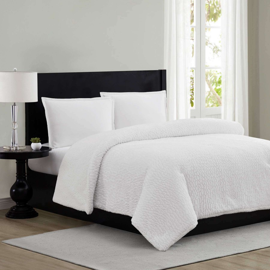 Bedding * | White Sherpa Comforter, Full/Queen Online