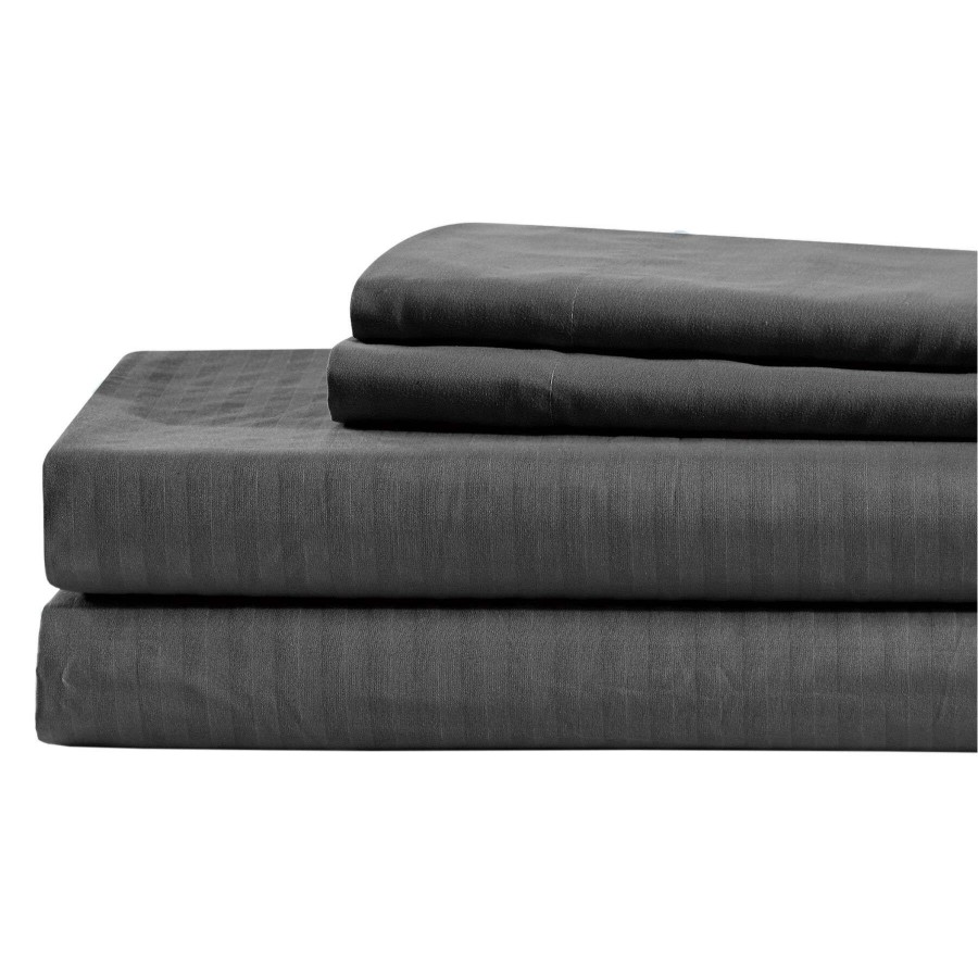 Bedding * | 4-Piece Dark Grey Microfiber Sheet Set, Full Gift Selection