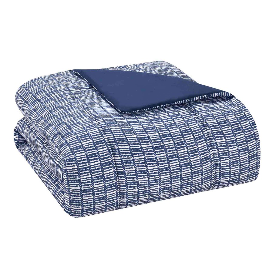 Bedding * | Casey Navy Essentials 8 Pc Comforter Set King Featured