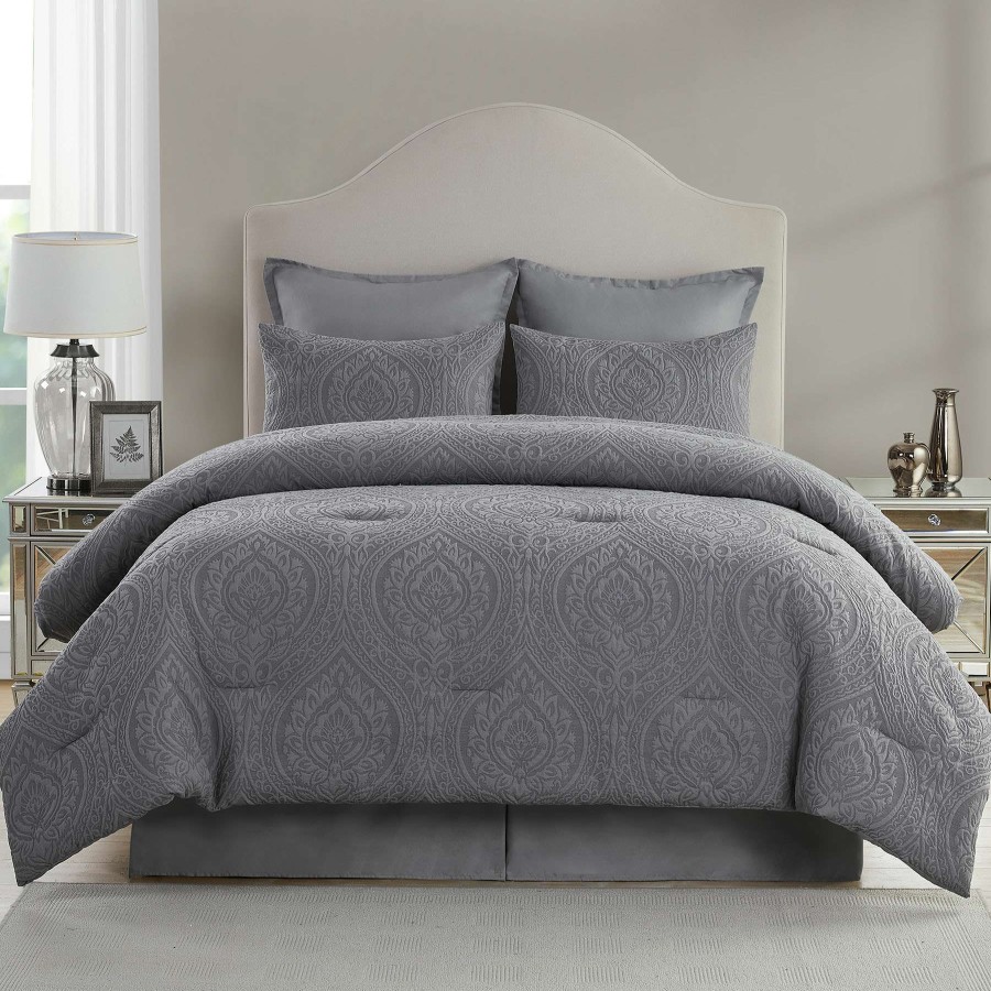 Bedding * | Cougar 6-Piece Grey Comforter Set, Queen Fashion