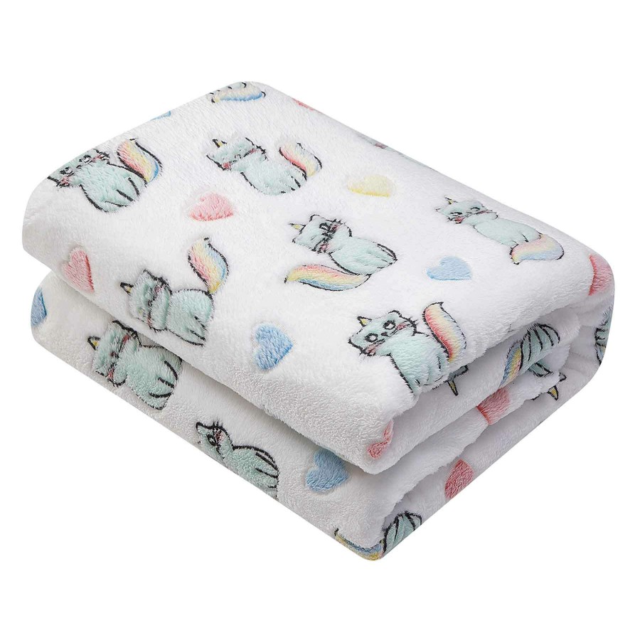 Throw Blankets * | Caticorn Glow In The Dark Throw Blanket, 50 60 High Quality