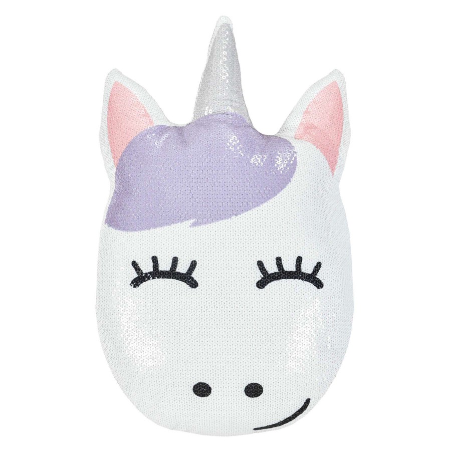 Kids' Bedding * | Unicorn Sequin Throw Pillow Best-Selling