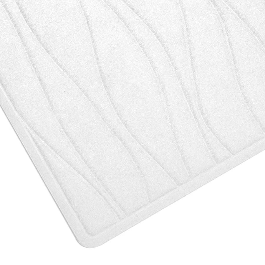 Bath * | White Wave Patterned Bath Mat, 16 28 Hot Sale