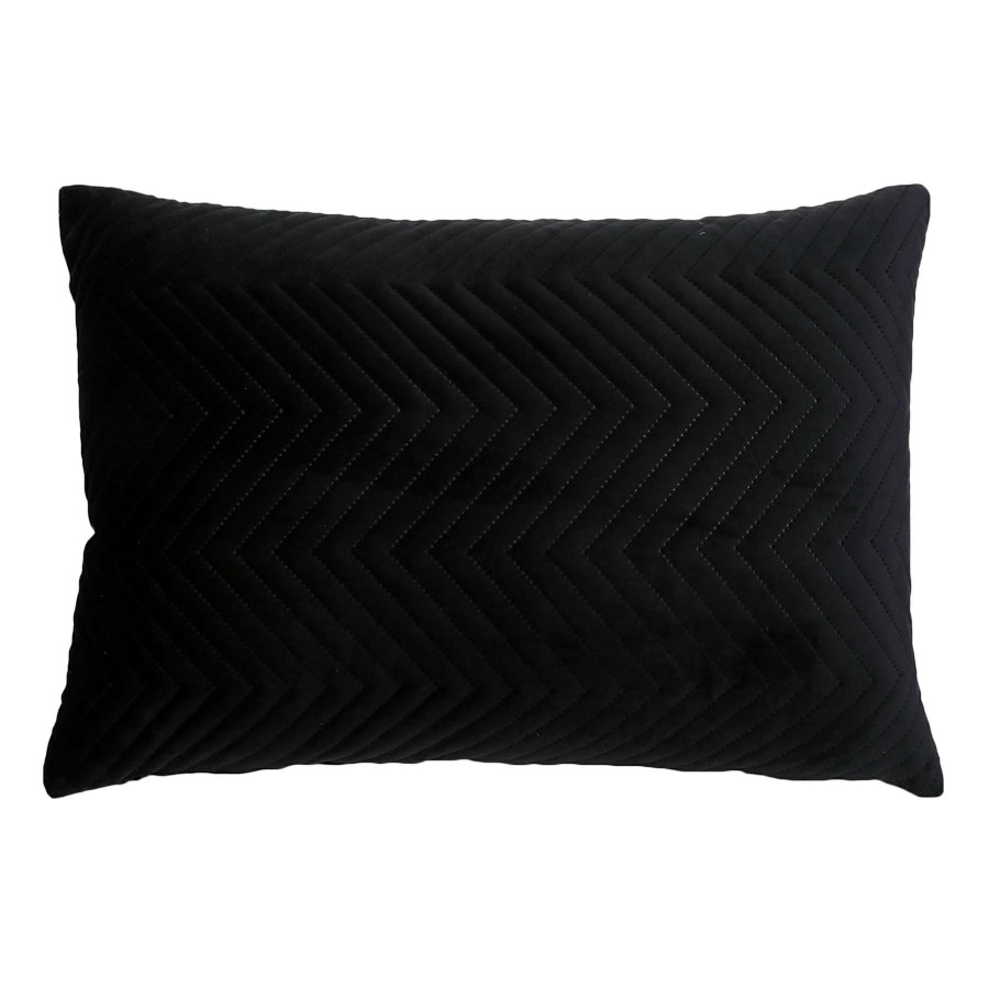 D Cor & Pillows * | Black Ivy Quilted Velvet Throw Pillow, 14 20 100% Guarantee