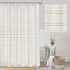 Bath * | Honeybloom Ariel Natural & Yellow Woven Shower Curtain, 72 Hot Sale