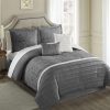 Bedding * | 6-Piece Glorious Grey Linen Blend Comforter Set, King Best-Selling