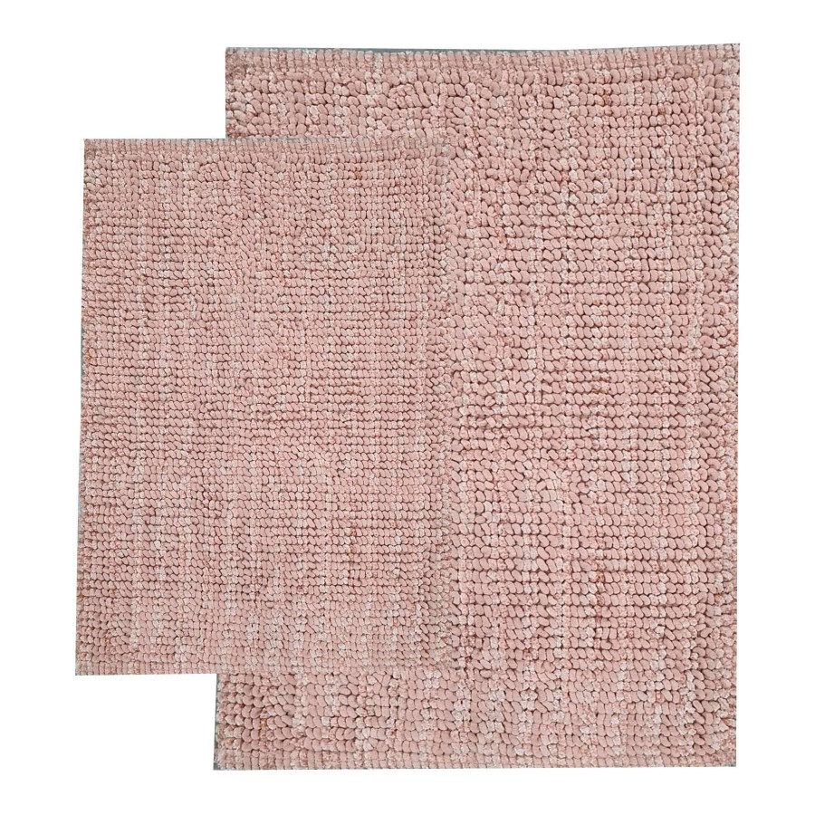 Bath * | 2-Piece Solid Blush Pink Shiny Noodle Bath Mat Set, 17 24/20 32 Free Delivery