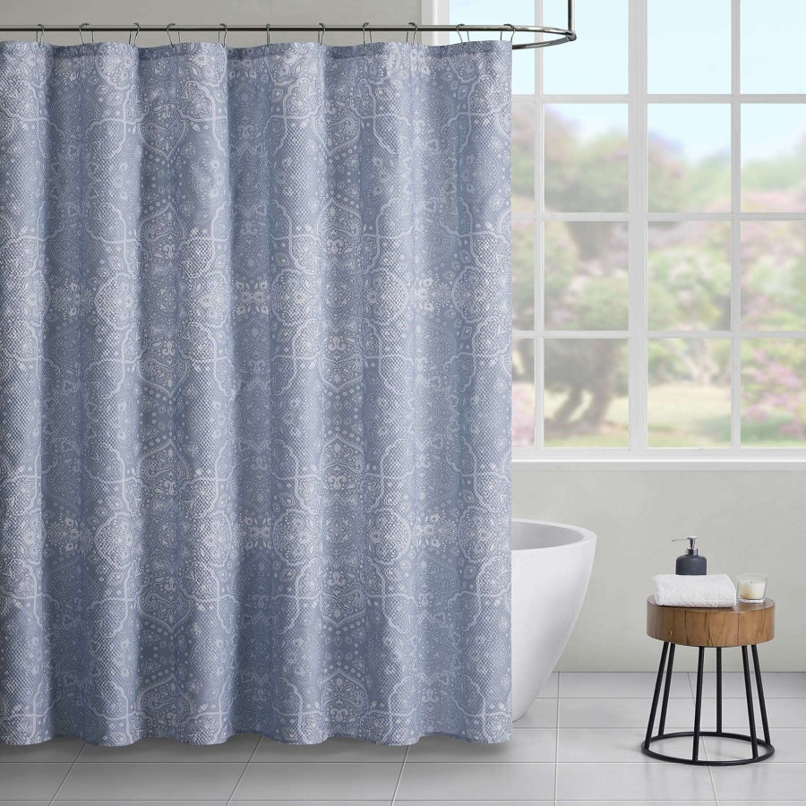 Bath * | 13-Piece Blue Persian Medallion Shower Curtain Set, 72 Featured