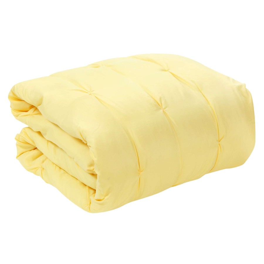 Bedding * | Pretty Pleats Yellow Comforter, Full/Queen Free Delivery