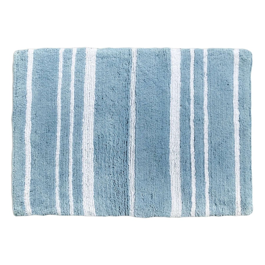 Bath * | Grace Mitchell Blue & White Striped Bath Mat, 20 30 Discounts