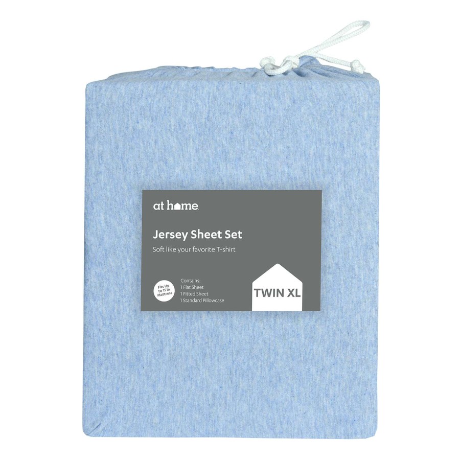 Bedding * | 3-Piece Blue Jersey Sheet Set, Twin Xl Free Delivery