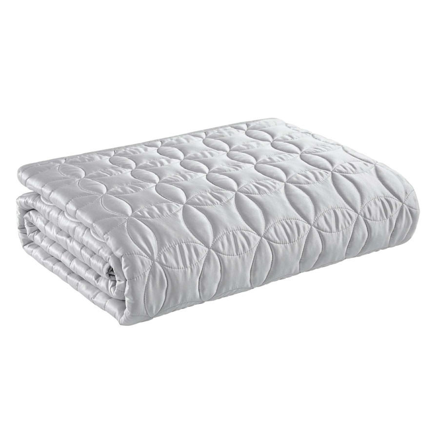 Bedding * | Madrid Charmeuse Silver Quilt, Full/Queen Bargain Sale