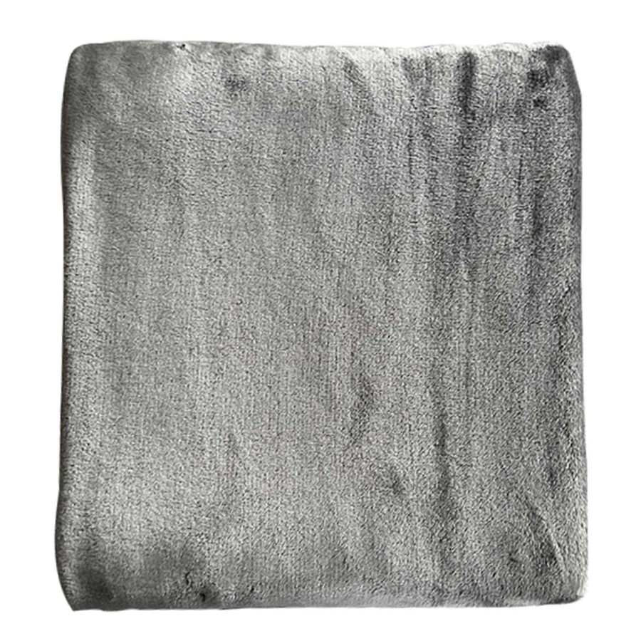 Throw Blankets * | Grey Solid Plush Throw Blanket, 50 60 Hot Sale