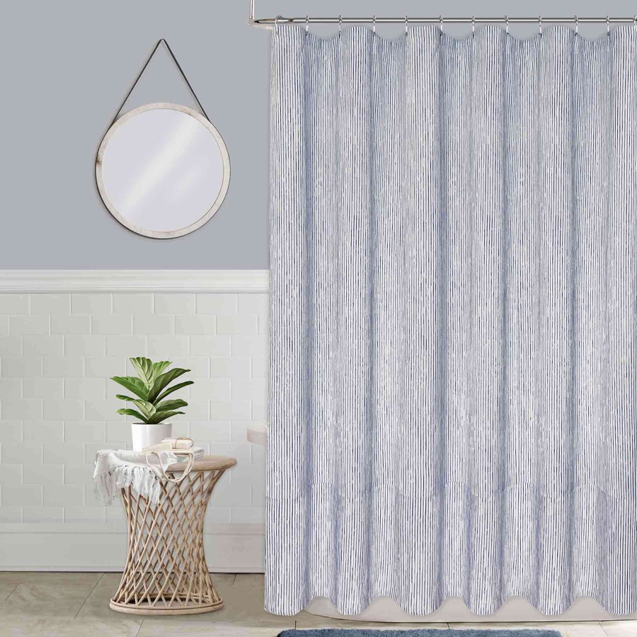 Bath * | Blue Southern Rain Woven Shower Curtain, 72 Promotion