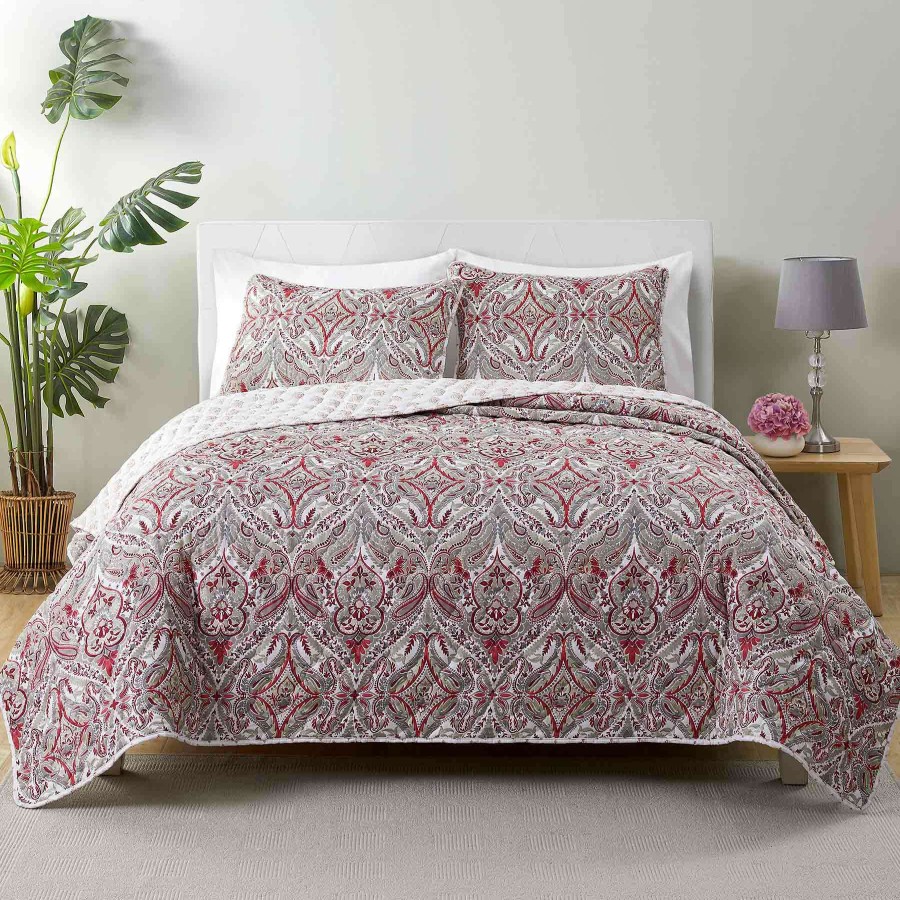 Bedding * | Violet 3-Piece Printed Quilt Set, Full/Queen Best Quality