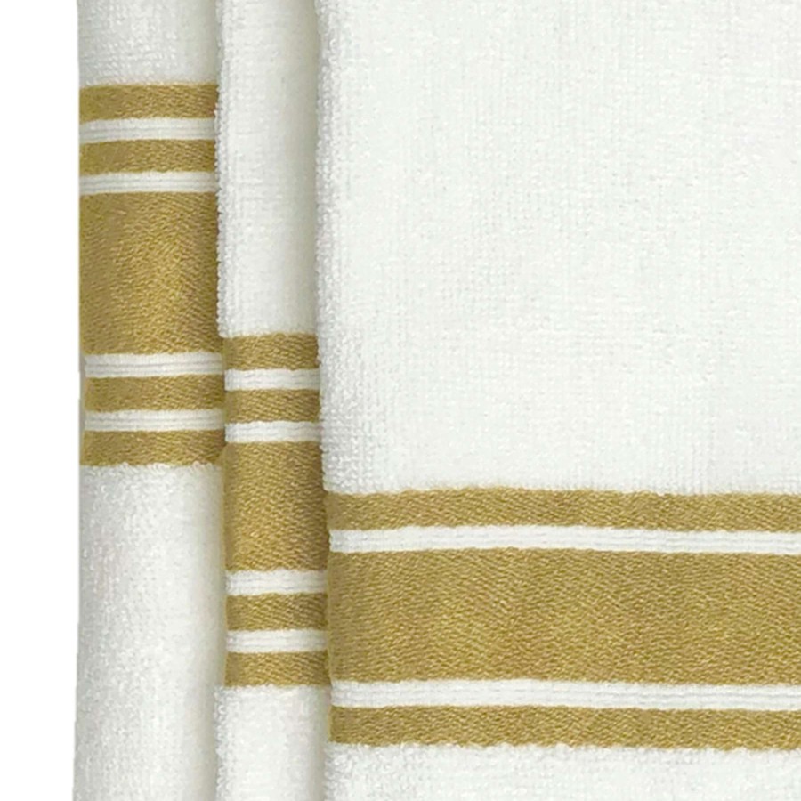 Bath * | Ty Pennington Dobby Yellow & White Striped Hand Towel, 16 26 100% Guarantee