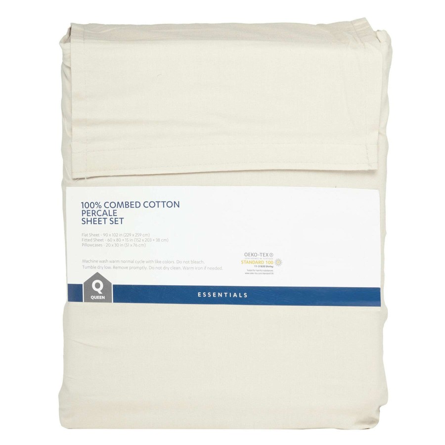 Bedding * | 2-Piece Light Grey 100% Cotton Percale Pillowcase Set, Standard Best Price