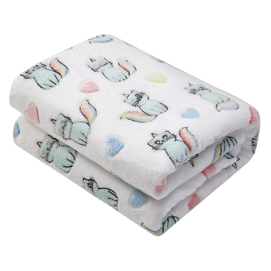 Throw Blankets * | Caticorn Glow In The Dark Throw Blanket, 50 60 Best-Selling