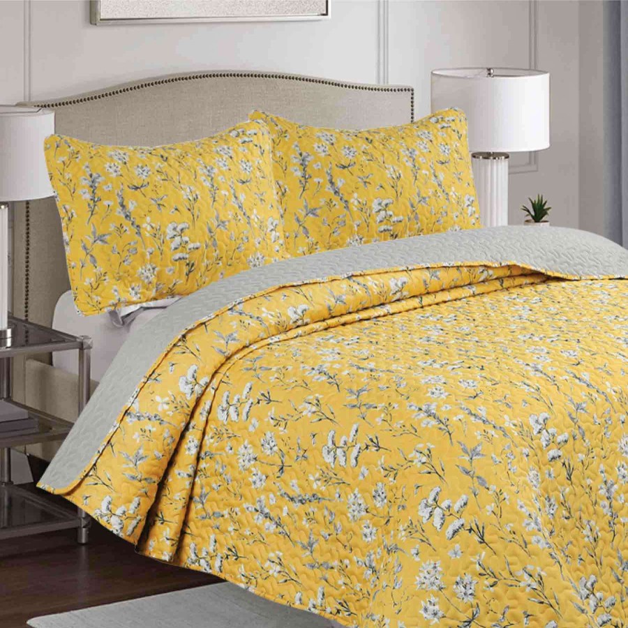 Bedding * | Aswan 3-Piece Yellow Quilt Set, King Discounts