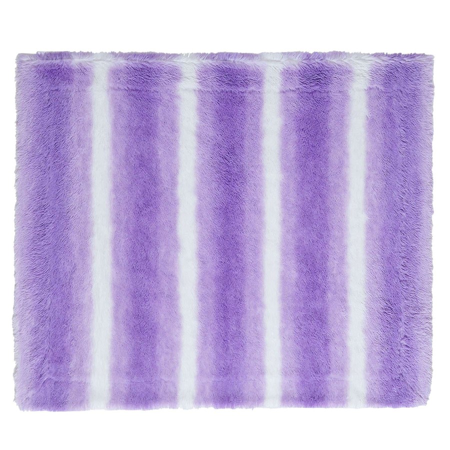 Throw Blankets * | Purple Ombre Striped Shag Throw Blanket, 50 60 Fashionable