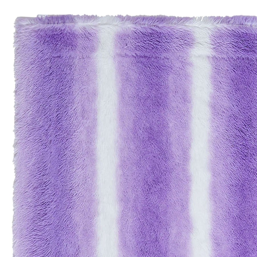 Throw Blankets * | Purple Ombre Striped Shag Throw Blanket, 50 60 Fashionable