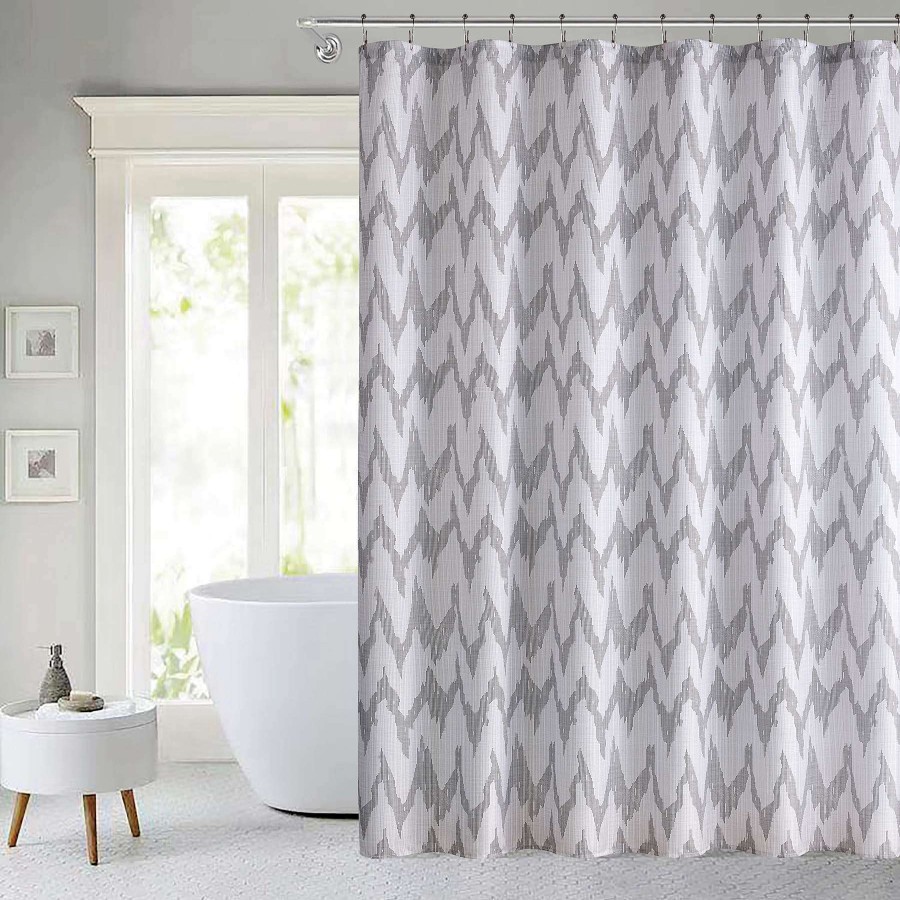 Bath * | 13-Piece Grey Marbled Shower Curtain, 72 Classical