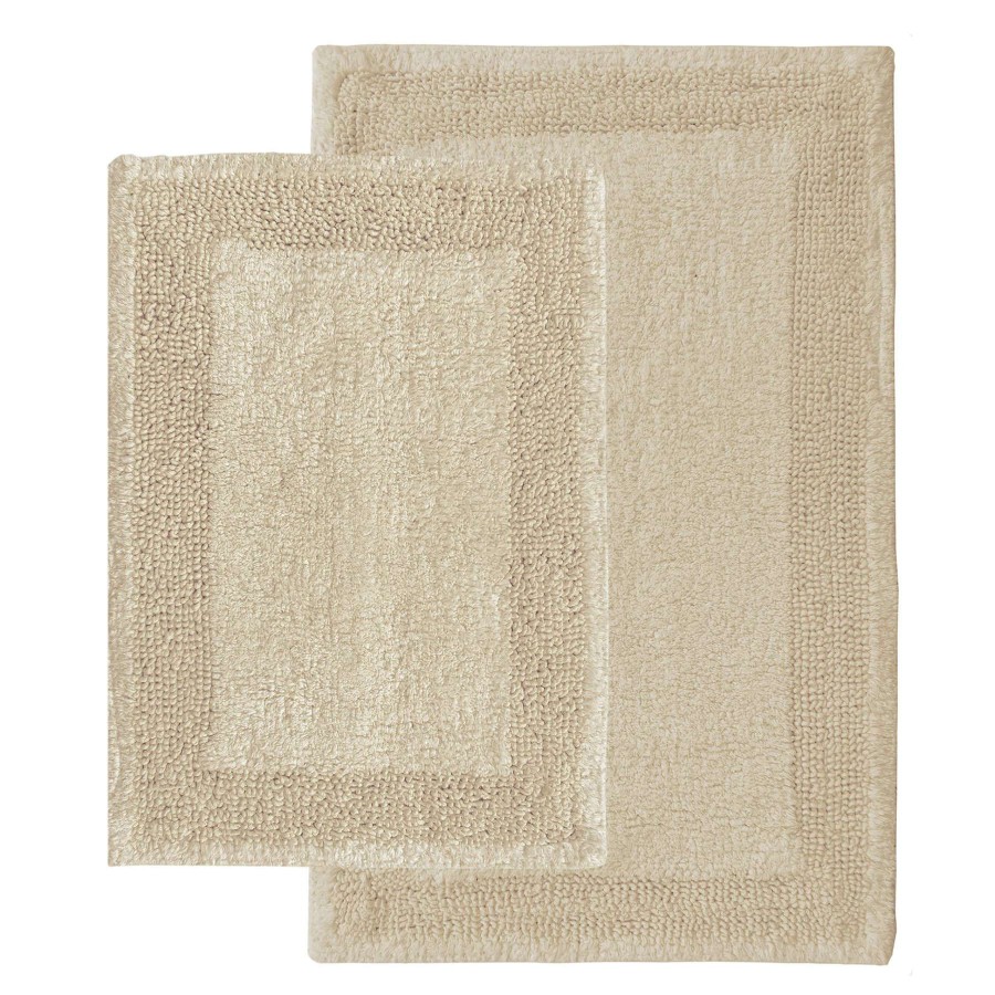 Bath * | 2-Piece Mesa Taupe Reversible Bath Mat Set, 17 24/20 32 Discounts