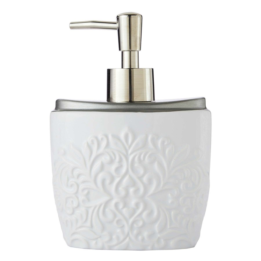 Bath * | Carrick White Medallion Lotion & Soap Dispenser Best Price