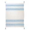 Throw Blankets * | Natural & Blue Tufted Woven Throw Blanket, 50 60 100% Guarantee