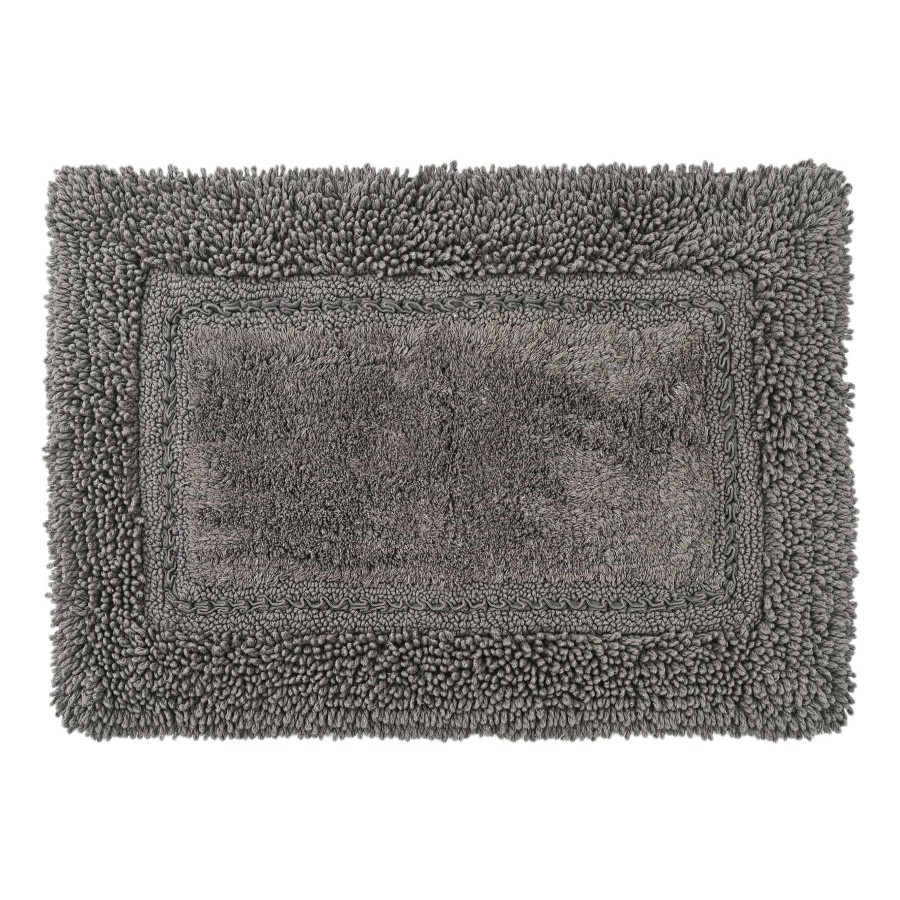 Bath * | Grey Tufted Hotel Border Bath Mat, 17 24 Discounts