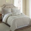 Bedding * | 6-Piece Natural Glorious Linen Blend Embroidered Comforter Set, King Bargain Sale