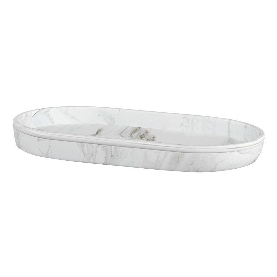 Bath * | Belle Grey & White Marbled Bath Tray, 6 11 Less Expensive