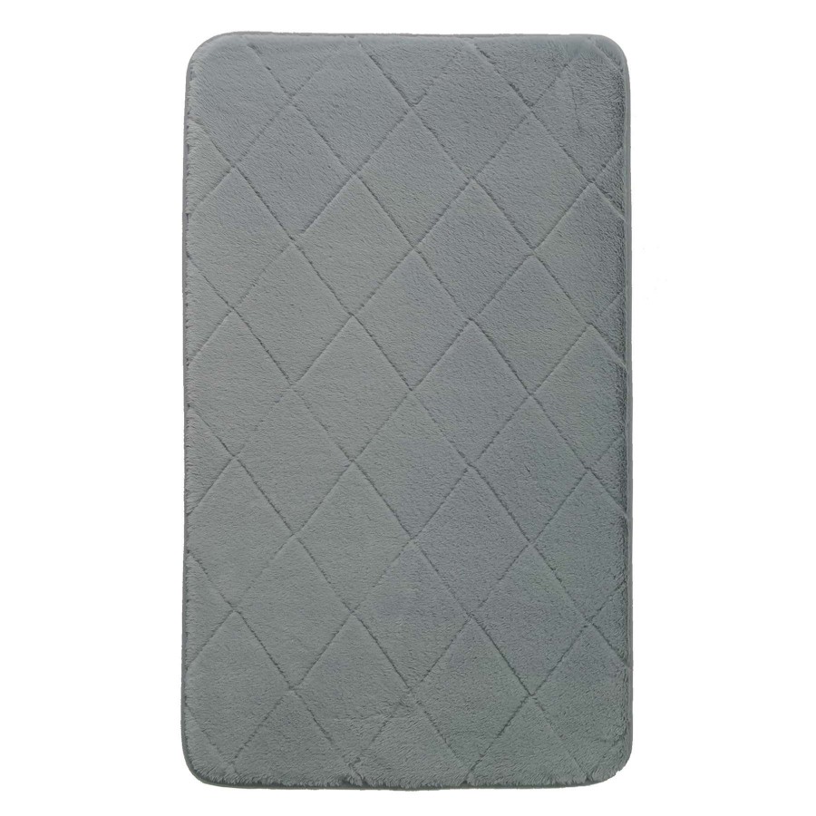 Bath * | 2-Piece Dark Gray Diamond Design Bath Mat Set Gift Selection