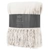 Throw Blankets * | White Fringe Plush Throw Blanket, 50 60 High Quality