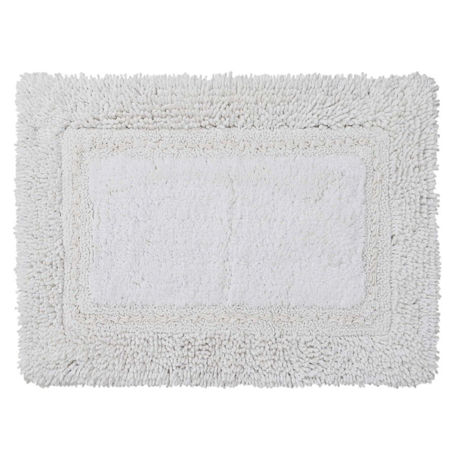 Bath * | White Tufted Hotel Border Bath Mat, 17 24 Featured