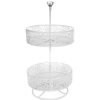 Bath * | Fiore White Punched Metal Round 2-Tier Organizer Bargain Sale