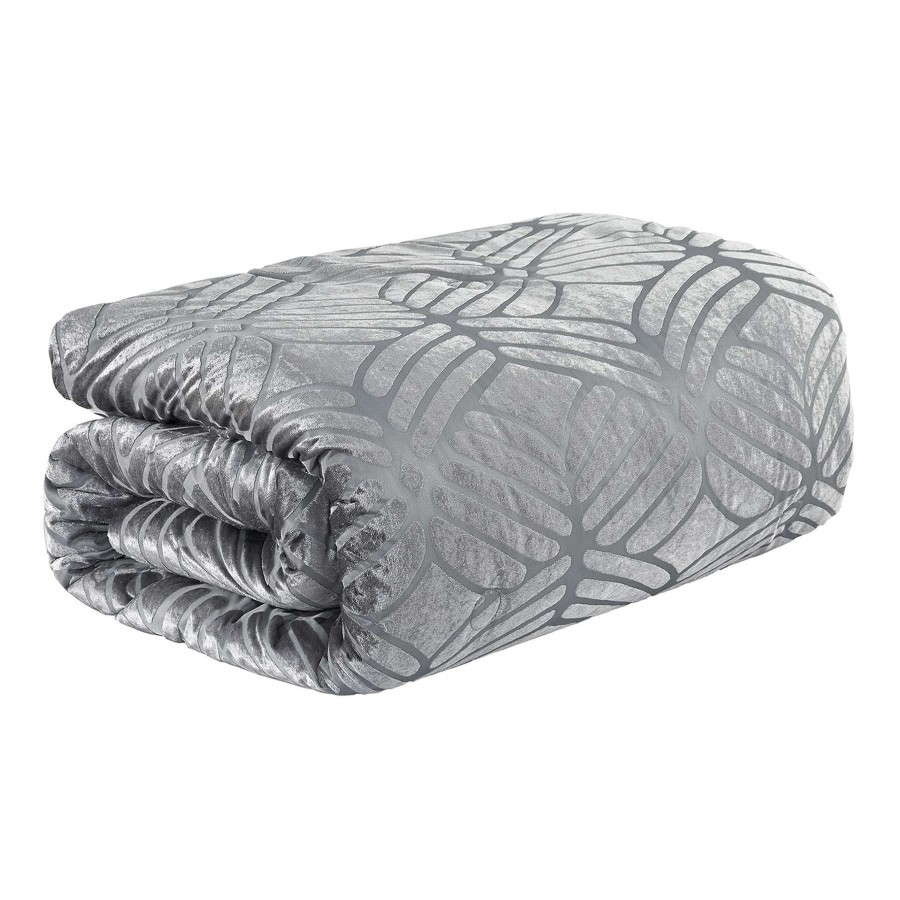 Bedding * | Laila Ali 6-Piece Kara Grey Velvet Comforter Set, Queen Online