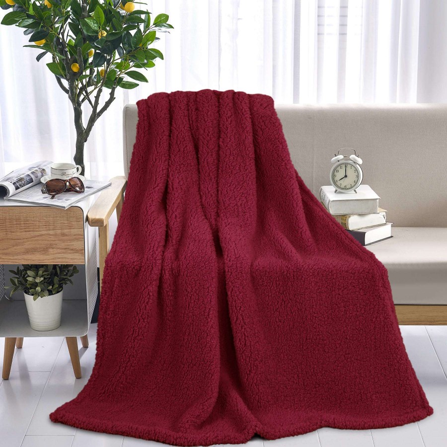 Throw Blankets * | Red Dahlia Sherpa Throw Blanket, 50 60 Promotion