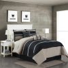 Bedding * | Daytona 5-Piece Black Pleated Comforter Set, King 100% Guarantee