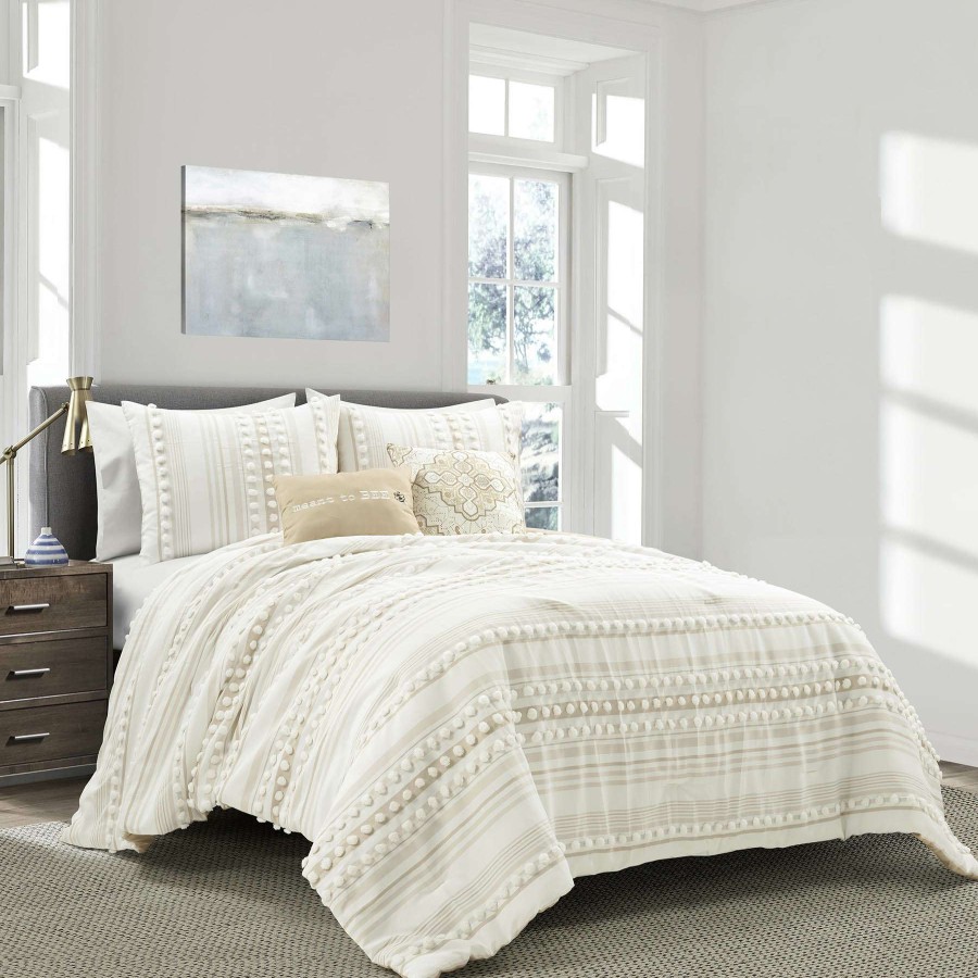 Bedding * | Honeybloom 5-Piece Plumtree Taupe Tufted Comforter Set, King Featured