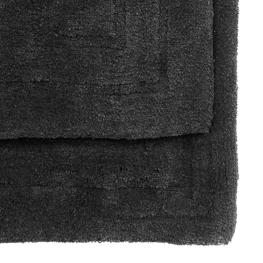 Bath * | 2-Piece Mila Black Track Cotton Bath Mat Set Best-Selling