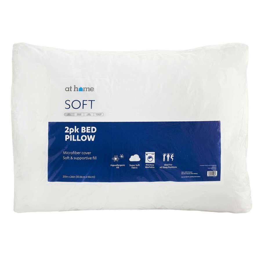 Bedding * | 2-Pack White Bed Pillows, Standard Less Expensive